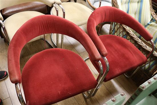 A pair of chrome tub chairs - Anton Lorenz for Thonet